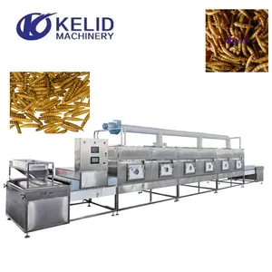 Tünel kurutulmuş sarı Mealworm yüksek verimli endüstriyel siyah Solider larva kurutma makinesi PLC kurutma