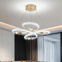 Lustre moderne de haute qualité pour chambre à coucher et salon, en aluminium, protection des yeux, température de couleur LED à 3 niveaux, suspension