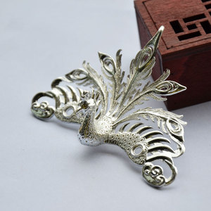 Couronne de cheveux de mariée Phoenix 55x82mm en cuivre plaqué or, accessoire de bijouterie fait main, matériau DIY - Product Image 3