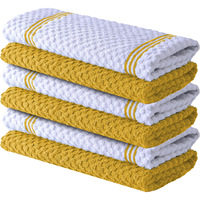 Serviettes de cuisine en tissu gaufré en coton, motif rayé, super absorbantes, séchage rapide