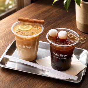 แก้วพลาสติก PET ใสแบบใช้แล้วทิ้ง พิมพ์โลโก้ได้ สำหรับกาแฟเย็น ชานม น้ำผลไม้ เครื่องดื่มเย็น บรรจุภัณฑ์เครื่องดื่มแบบนำกลับบ้าน ร้านกาแฟ รับผลิตแบบ OEM - Product Image 4