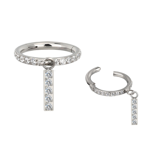 Piercing de Titanio G23 para la Nariz, Aro Frontal con Circonita, Aro Segmentado con Cierre de Clic, Pendientes Perforados, Joyería Corporal Biocompatible para Uso Diario - Product Image 5