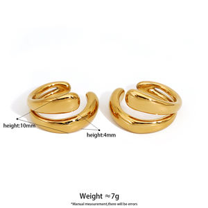 Orecchini Ear <span class=keywords><strong>Cuff</strong></span> a Clip da Donna Clioro Nuovi Arrivi Fashion in Acciaio Inossidabile PVD Oro Impermeabili - Product Image 6