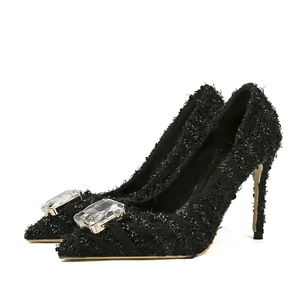 Euro Americano alla moda e sexy del locale notturno con <span class=keywords><strong>tacchi</strong></span> sottili sharp dita dei piedi e lucido di cristallo <span class=keywords><strong>tacchi</strong></span> buckleshigh - Product Image 4