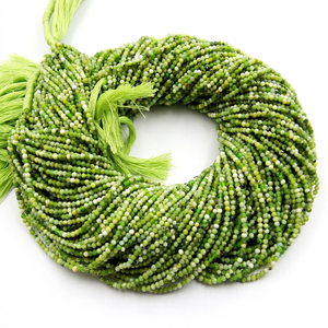 Cuentas facetadas de ópalo verde natural en forma de rondel, tamaño 2 mm, 13 pulgadas de largo - Product Image 1