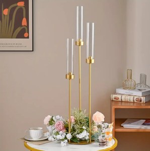 3 teste 78cm oro metallo portacandele supporto fiore decorazione matrimonio tavolo centrotavola matrimonio candelabri festa decorazione per la casa - Product Image 2