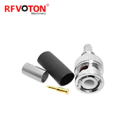 Connecteur BNC mâle étanche sans soudure à sertir en laiton 50 ohms pour câbles LMR195 RG58 et antennes RF