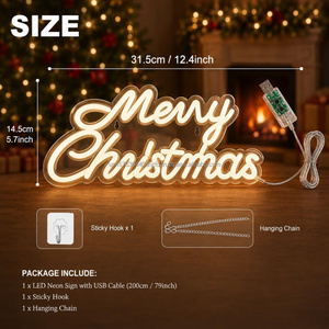Merry Christmas integrated gradient Letreros <b>Neon</b> indoor hanging wall decoration light festive atmosphere light luminous <b>sign</b> - Product Image 6
