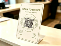 Carte de table NFC personnalisée avec code QR pour commander, menu de restaurant, commande par NFC pour café, bistrot, hôtel