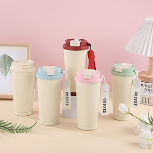 Stainless Steel Tumbler 304 Insulated Coffee Cup With Lid For Outdoor Travel Pink Green Red Blue White - Product Image 1