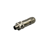 Baymrs 4 broches M12 a D Code Shield connecteur mâle droit 90 ° bornes à ressort expédié en usine Application d'alimentation M12 prise métallique