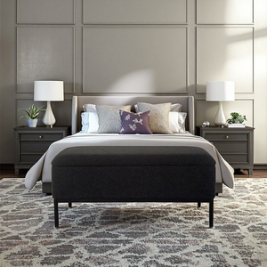 Modern Eco-Friendly <strong>Black</strong> Metal Base Soft Seat <strong>Storage</strong> <strong>Bench</strong> for Living Room Bedroom Lounge Entry Villas Hotels Apartments Gym - Product Image 3