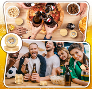 Abridor de Botellas Magnético Redondo de Madera DIY de 2.5 Pulgadas, Imán <span class=keywords><strong>para</strong></span> Refrigerador, Abridor de Cerveza, Regalo <span class=keywords><strong>para</strong></span> Bodas, Cocina, Bar, Fiesta - Product Image 6