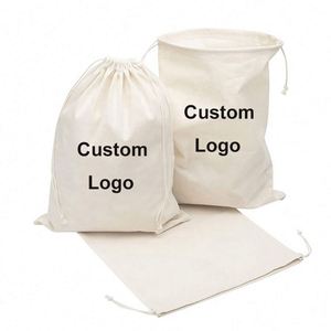 Popular YOUQU Customized Logo Folding Cotton <b>Canvas</b> Pouch <b>Drawstrings</b> Dust <b>Bags</b> Eco-Friendly Recyclable - Product Image 2