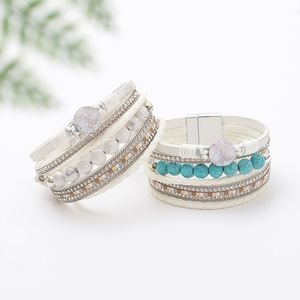 Bracelet en cuir Surfer, design personnalisé exclusif, en acier moulé sous vide, cadeau de vacances pour femme, maillons creux, lourd - Product Image 2