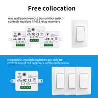 Kit sans fil auto-alimenté SIXWGH RF433MHz, pas besoin de batterie, portée de 100 m, ABS, unipolaire, étanche, relais intelligent 10A, éclairage intelligent