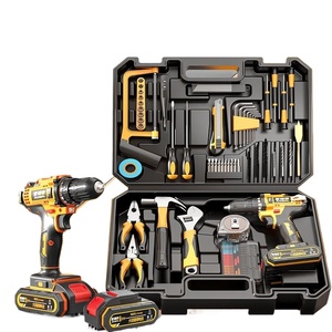Ensemble d'outils de perçage sans fil, kit de réparation de matériel domestique, perceuse électrique rechargeable, boîte à outils manuelle - Product Image 1