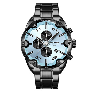 Montre pour homme - Montre multifonctionnelle à trois fonctions, étanche, avec bracelet en acier et fonction chronographe. - Product Image 5