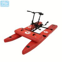 Vélo aquatique à pédales Long Pontoon pour 1 personne, cadre en aluminium avec tapis flottant avant, léger, portable pour hôtel, de Chine, Lumark