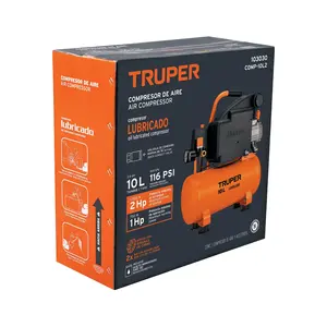 Compresor lubricado BOX 1, 10L, 2 HP, horizontal, 127V, TRUPER - Product Image 4