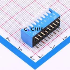 DL-09LT DIP Switch Through hole Component (THT),P=2.54mm Switch Piano Key Single Pole Single Throw 9-Bit 2.54mm - Product Image 1