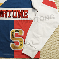 Maillots de rugby vintage personnalisés en patchwork, coupe courte et oversize, style streetwear, avec logo imprimé et brodé, 100 % coton pour homme