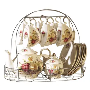 Royal Luxury Coffee Set European Flower Sugar Milk Pot Exquisite Cup and Saucer Afternoon Tea Coffee Set