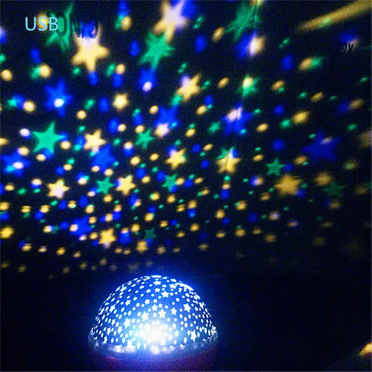 Bal Als Starry Led Nacht Licht Projector Multi Gekleurde Ster En Maan Projectie Lamp Voor Slaapkamer Decoratie