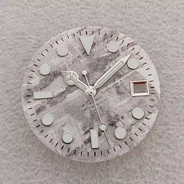 Customized 28.5mm Meteorite Texture Blue-green Luminous GMT Dial, Suitable for NH34 Watch, Made of Copper/brass Material,
