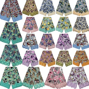 Tissu en dentelle 3D vert en gros avec dentelle 3D appliquée et paillettes, découpe laser, dentelle appliquée sur tissu <span class=keywords><strong>wax</strong></span> pour foulard - Product Image 2