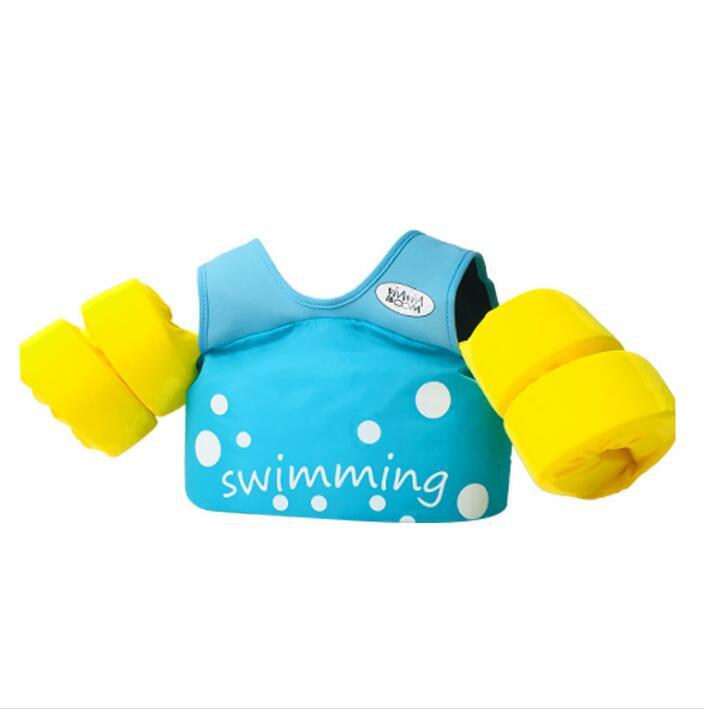 Factory wholesale children's life jackets baby swimming training buoyancy suits sleeves cartoon swimming ring help swimsui
