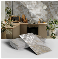 Autocollants muraux 3D en PVC imperméables, insonorisés et écologiques à rayures et carreaux pour chambre, salon et villa