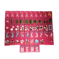 Jeu de tuiles de mahjong américain en acrylique blanc nacré de qualité supérieure, 160 pièces, avec symboles gravés Joker, Fleur et Vent, pour l'intérieur