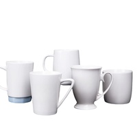 Tasse à thé en porcelaine blanche en gros avec poignée blanche, logo personnalisé, vaisselle en céramique, tasses droites, blancs vierges pour sublimation, tasse à café