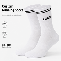 Chaussettes de course personnalisées avec logo, chaussettes athlétiques respirantes en maille, chaussettes de sport avec coussinets, OEM ODM