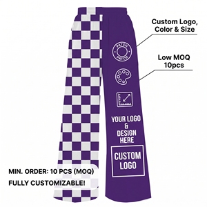 <span class=keywords><strong>Pantalones</strong></span> Harem a Cuadros con Logo Personalizado, de Pierna Ancha, Cintura Alta, Elásticos, Sueltos, Transpirables, de Secado Rápido, Estilo Urbano, Casuales, OEM ODM - Product Image 1
