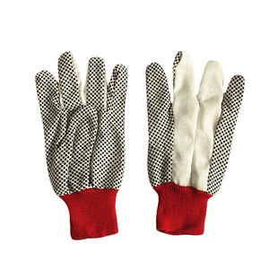 Lona algodón Pvc lunares negros trabajo seguridad empuñadura taladro algodón jardinería punteado guantes personalizados - Product Image 4