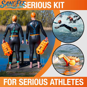 Fornitura di fabbrica 28L boa da nuoto doppio Airbag Design, Logo personalizzato per attrezzatura da nuoto in acque libere - Product Image 6