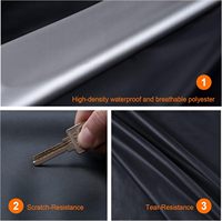 HUILONG Housse de Voiture Universelle Design Sportif Extérieur Matière Polyester Imperméable Protection UV 90% Couverture Complète Personnalisable