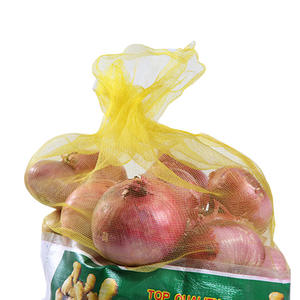 Sac de maille tissé par monofilament jaune écologique de PE d'ail avec le logo et le label personnalisables - Product Image 3