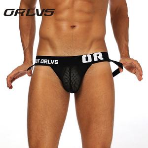 ORLVS Nuevos Deportes Moda Doble Ding Sexy Tendencia Tanga de cintura baja para hombres para <span class=keywords><strong>Amazon</strong></span> Comercio exterior OR139 Tela de punto - Product Image 4