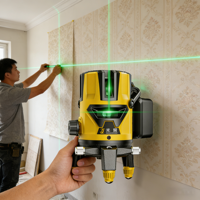 Niveau laser vert haute visibilité, étanche IP54, auto-nivelant, pour travaux de pose murale et de carrelage