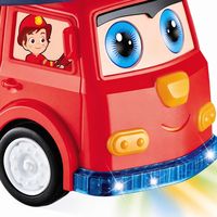 Camion de pompiers éducatif à piles avec lumières et sons réalistes, construction en plastique, toboggan en spirale - Pour les enfants de 2 à 14 ans