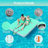 Plateforme flottante gonflable commerciale CILE en PVC avec échelle amovible, flotteur aquatique multi-personnes pour parc aquatique et complexe hôtelier