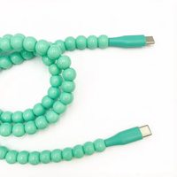 Nouveau chargeur de téléphone avec perles, chargeurs de voiture à perles vertes, accessoires de bijouterie - USB Type-C pour utilisation informatique