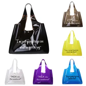 Factory best price clear pvc transparent Stadium Approved plastic tote bag