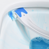 Ensemble de brosses de toilette jetables en plastique avec têtes de rechange dissolvables, écologiques et durables
