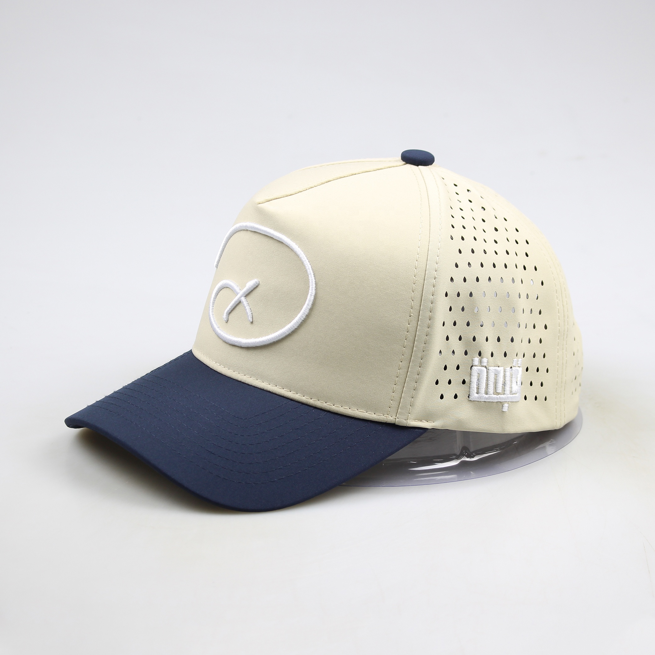 5-panel laser hole baseball cap