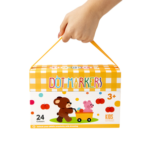描画マーカーペン アートペイント 24色 水洗い可能 消せる 子供用お絵かきおもちゃ 10mm スポンジドット プラスチック紙インク ダバー 卸売 - Product Image 4