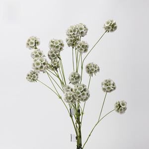 LO-643 Flores Artificiales al por Mayor, 6 Cabezas de Escabiosa, Tallo Único, Fruta de Molino, Fruta de <span class=keywords><strong>Gusano</strong></span> de <span class=keywords><strong>Pino</strong></span>, Flores Falsas para Arreglos Florales - Product Image 2